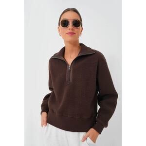 Varley Roselle Half Zip Fleece Pullover Sweater Dark Truffle Size Small